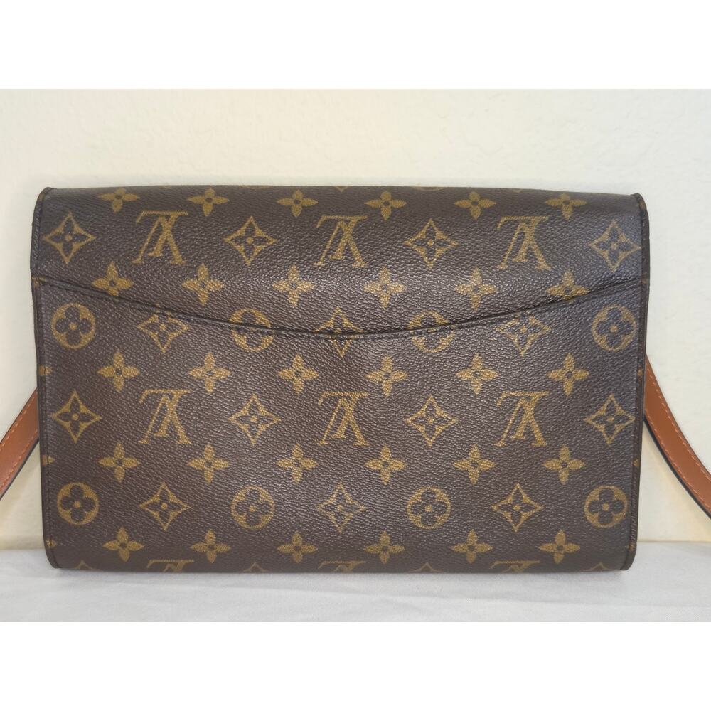 Louis Vuitton Bordeaux Monogram Crossbody Clutch Bag Vintage Brown Leather Trim - Picture 5 of 15